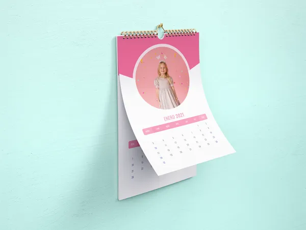 Calendario de Pared 20x30cm - Pink 2026