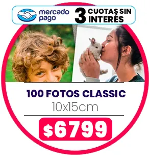 100 fotos Classic 10x15 a $6799 100 fotos Classic 10x15 a $6799