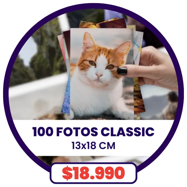 100 fotos Classic 13x18 a $18.990