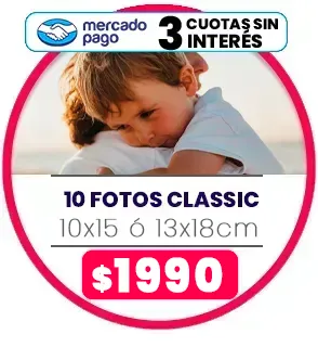 10 fotos Classic 10x15 o 13x18 a $1990
