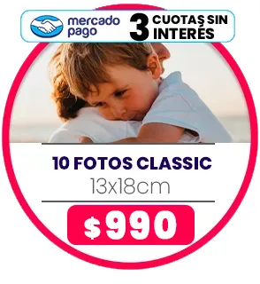 10 fotos Classic 13x18 a $990 10 fotos Classic 13x18 a $990