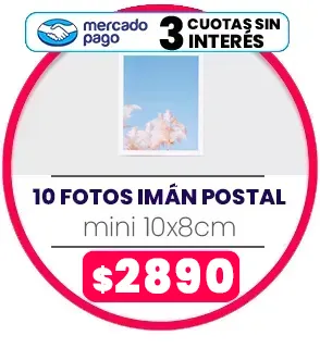 10 foto IMÁN Postal Mini 10x8 a $2890
