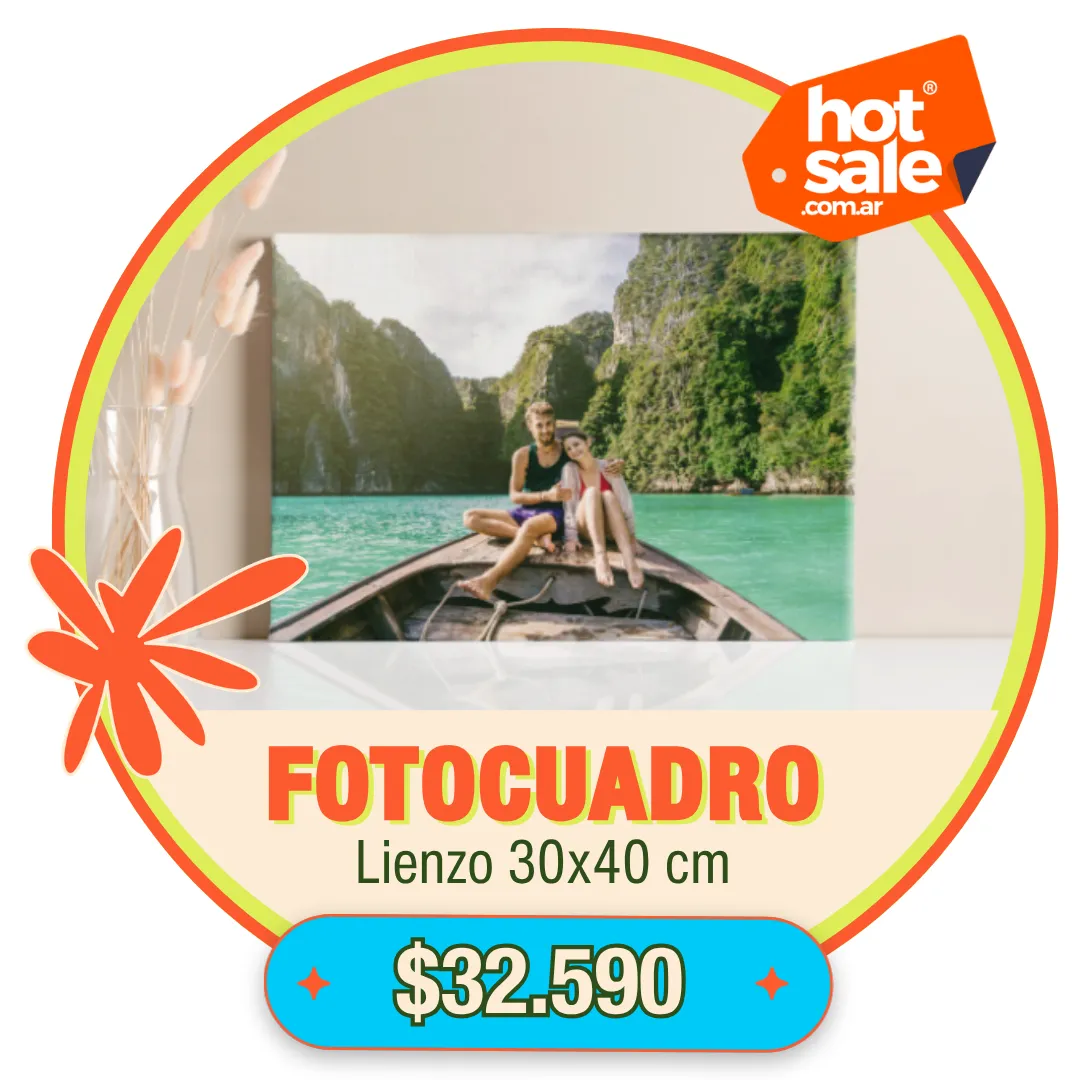 FotoCuadro de lienzo 30x40 cm a $32.590