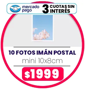 10 foto IMÁN Postal Mini 10x8 a $1999