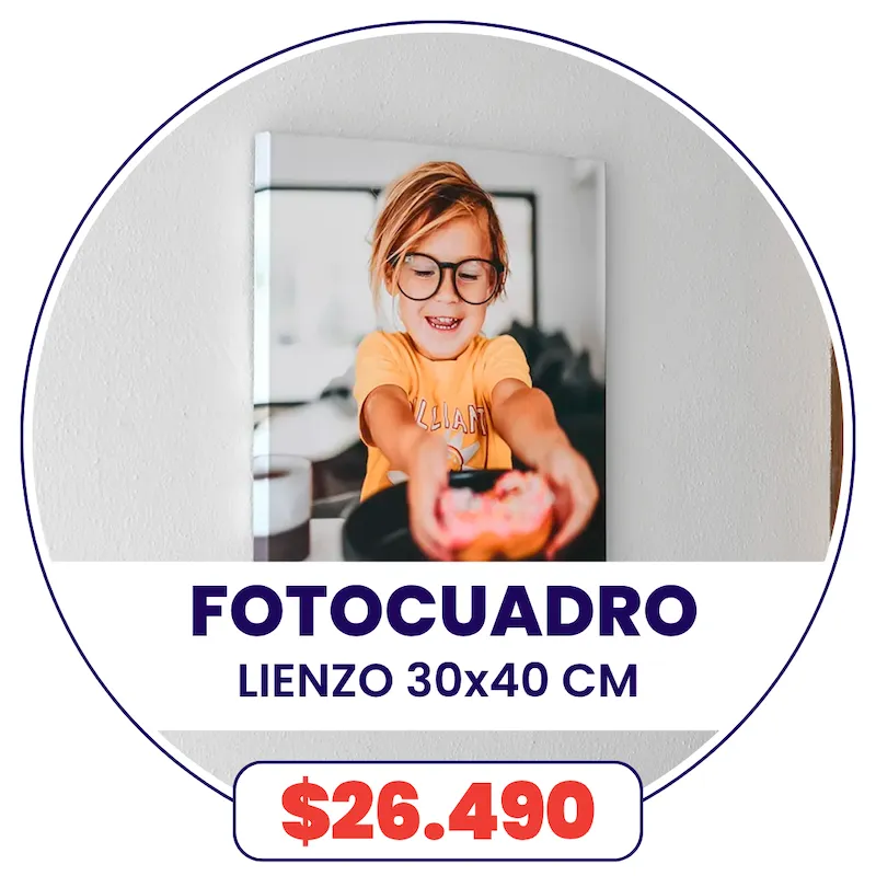 FotoCuadro de lienzo 30x40 cm a $26.490