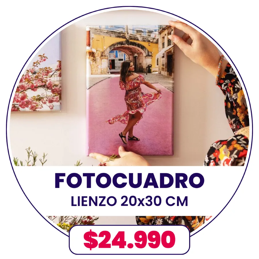 FotoCuadro de Lienzo 20x30 cm a $24.990