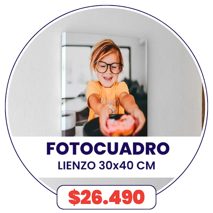 FotoCuadro de lienzo 30x40 cm a $26.490 FotoCuadro de lienzo 30x40 cm a $26.490