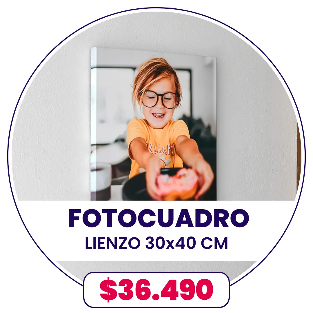 FotoCuadro de lienzo 30x40 cm a $36.490