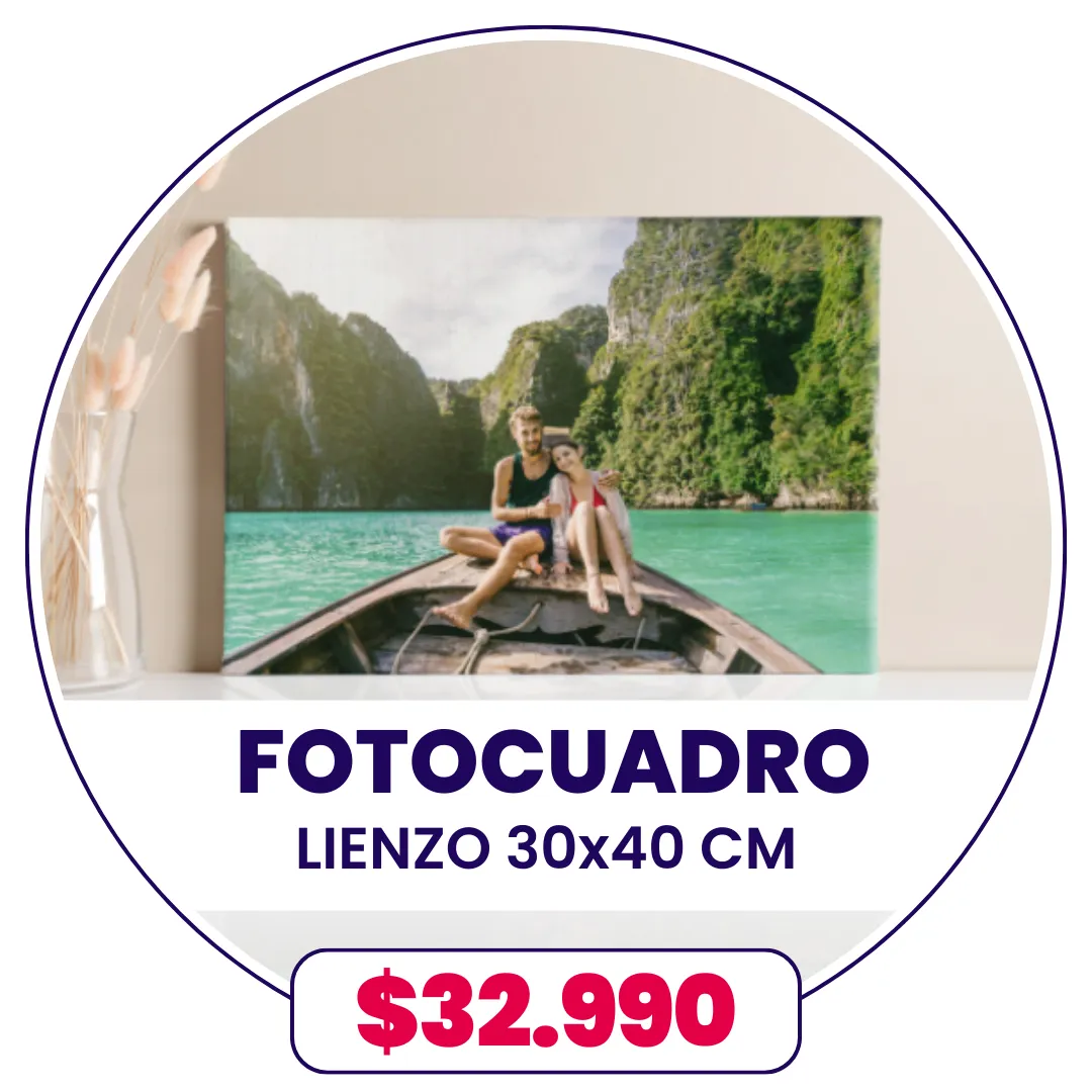 FotoCuadro de lienzo 30x40 cm a $32.990