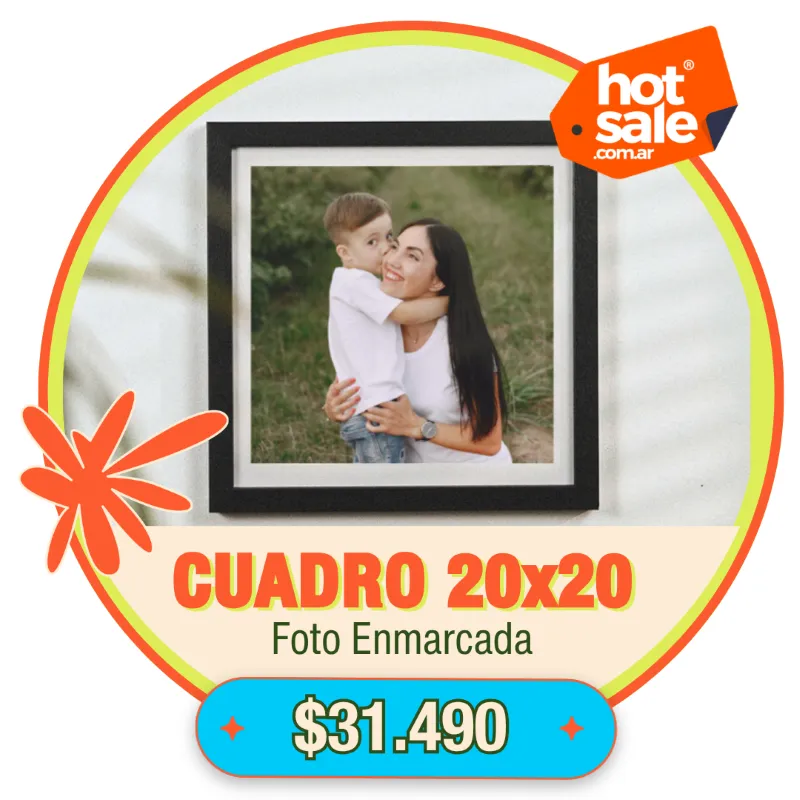 Cuadro con foto enmarcada 20x20 cm a $31.490