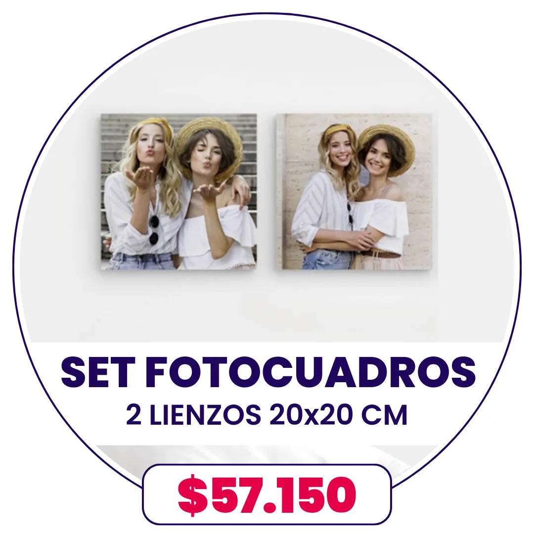 Set 2 FotoCuadros de lienzo 20x20 cm a $57.150