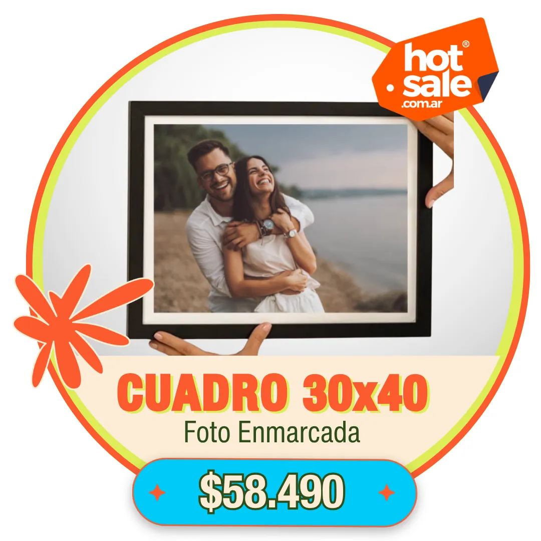 Cuadro con foto enmarcada 30x40 cm a $58.490