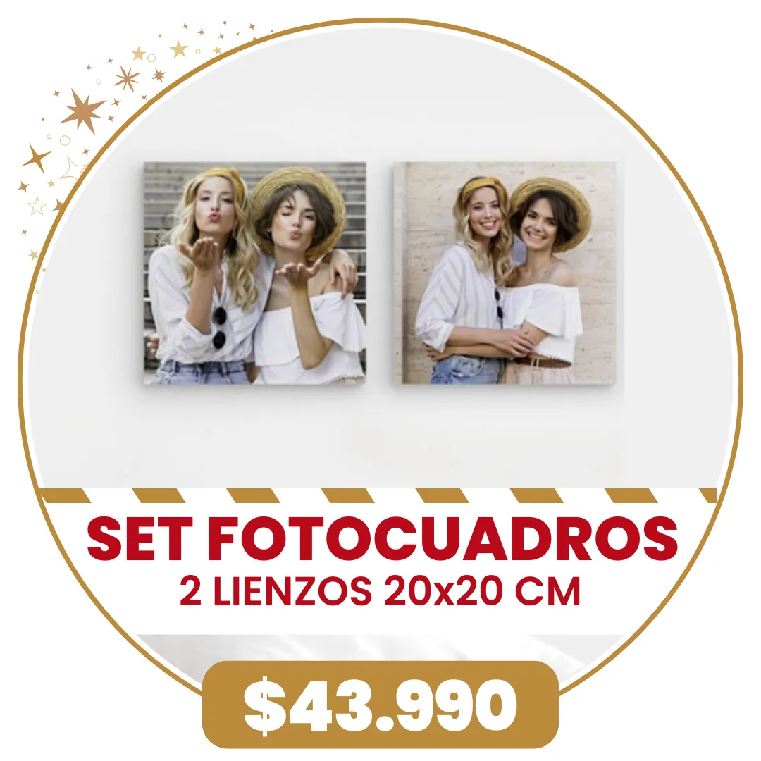 Set 2 FotoCuadros de lienzo 20x20 cm a $43.990