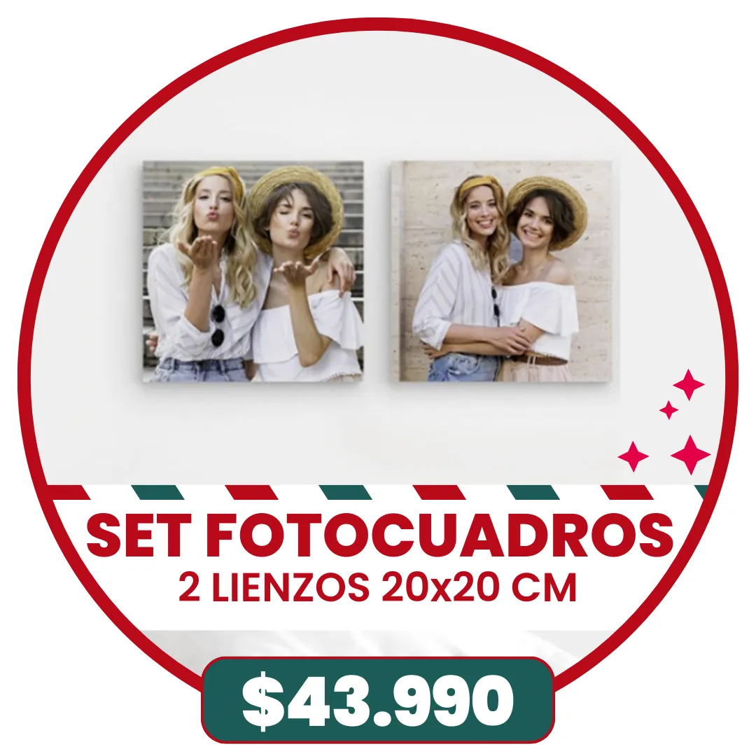 Set 2 FotoCuadros de lienzo 20x20 cm a $43.990