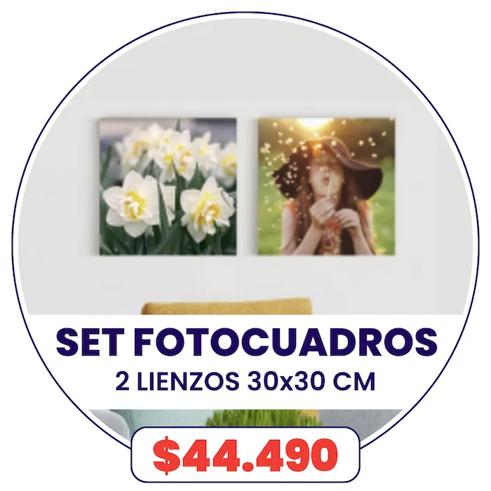 Set 2 FotoCuadros de lienzo 30x30 cm a $44.490 Set 2 FotoCuadros de lienzo 30x30 cm a $44.490