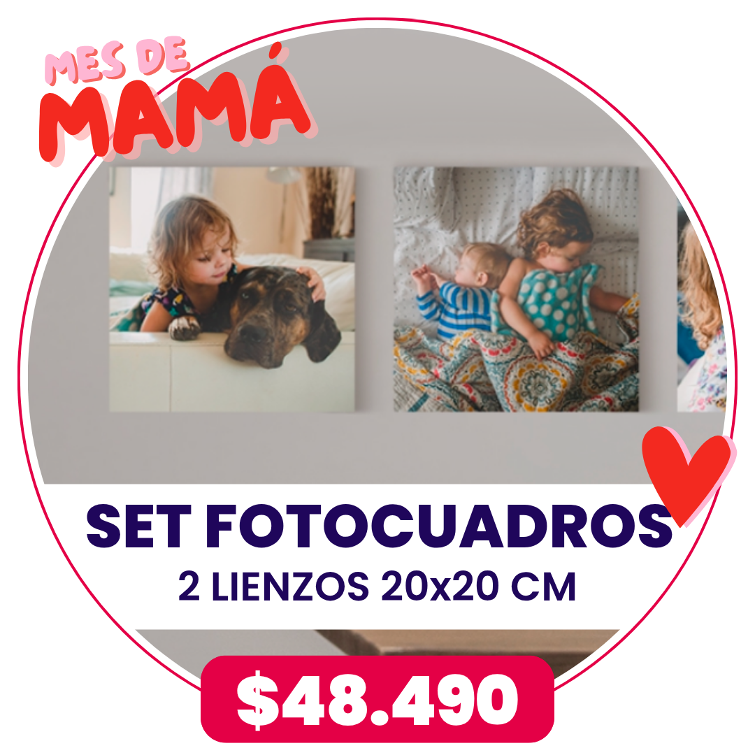 Set 2 FotoCuadros de lienzo 20x20 cm a $48.490