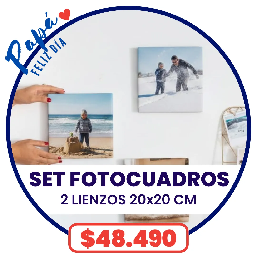 Set 2 FotoCuadros de lienzo 20x20 cm a $48.490