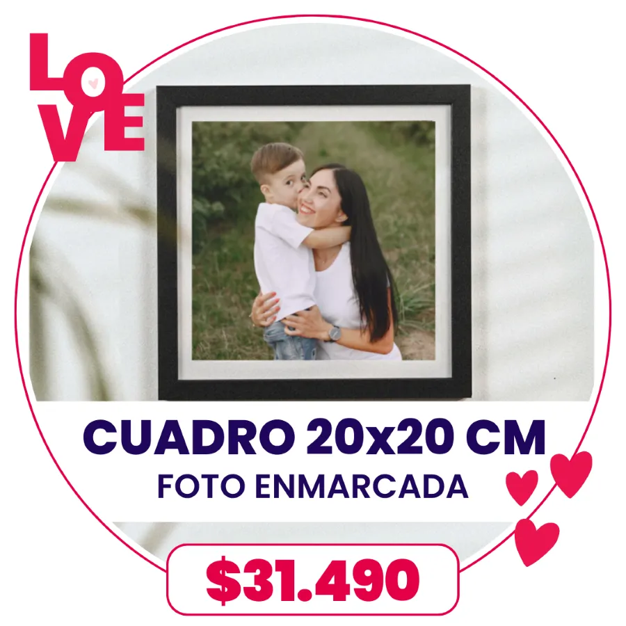 Cuadro con foto enmarcada 20x20 cm a $31.490