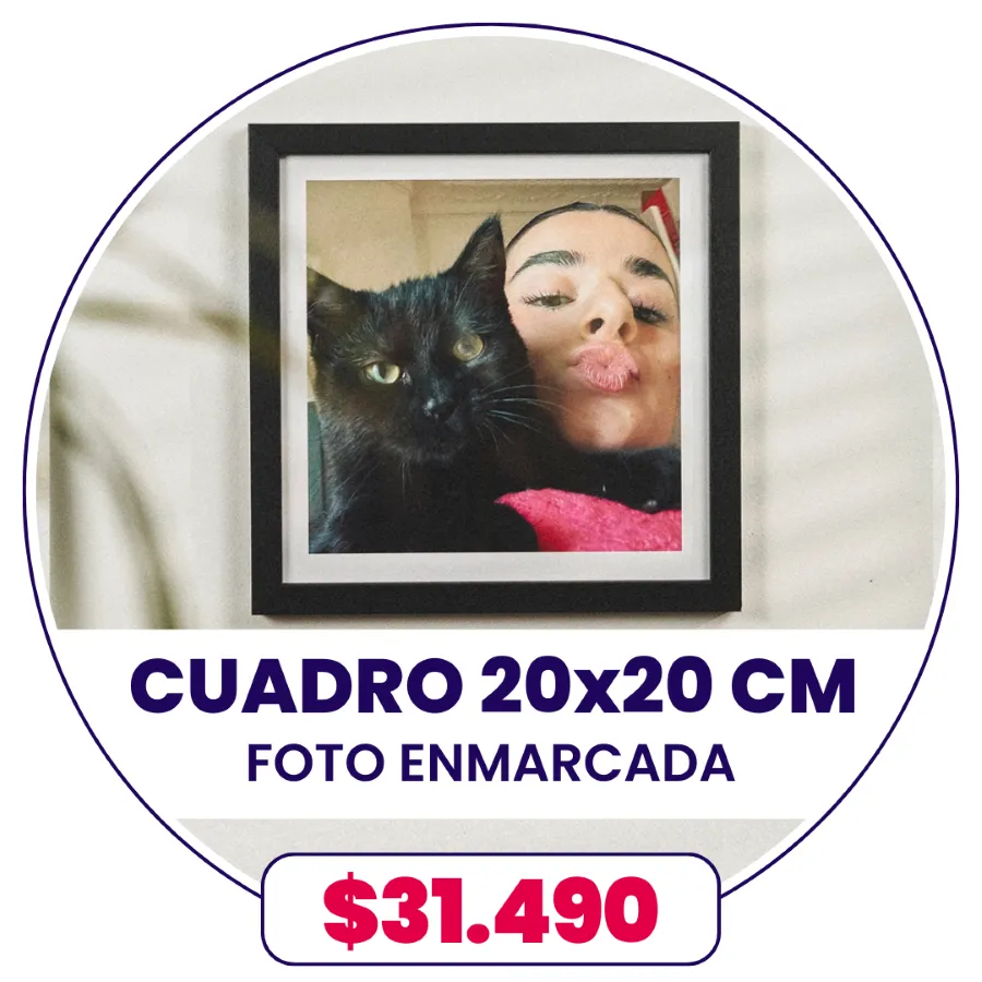 Cuadro con foto enmarcada 20x20 cm a $31.490