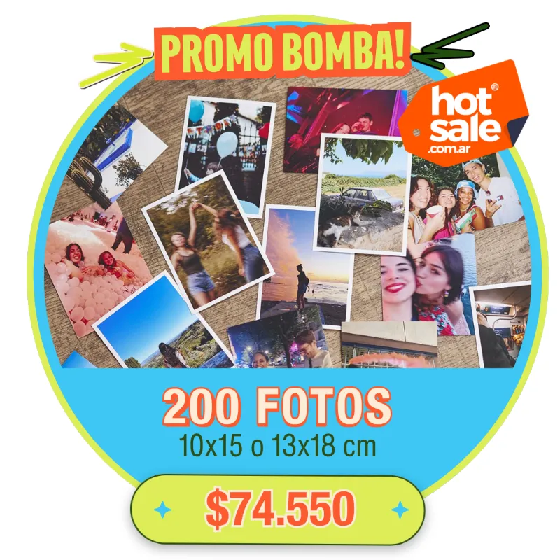 BOMBA 200 Fotos 10x15 o 13x18 cm a $74.550