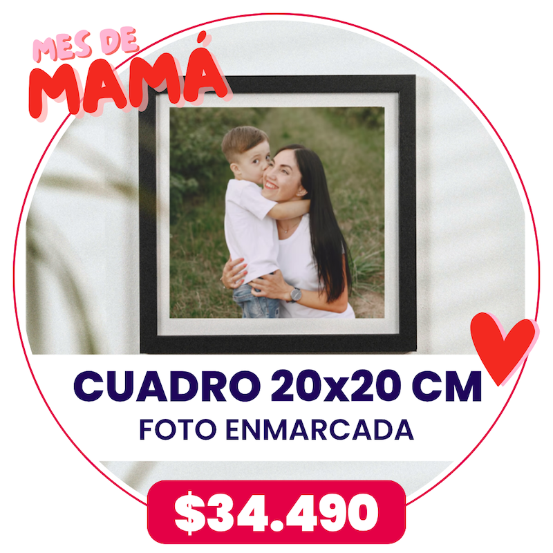 Cuadro con foto enmarcada 20x20 cm a $34.490