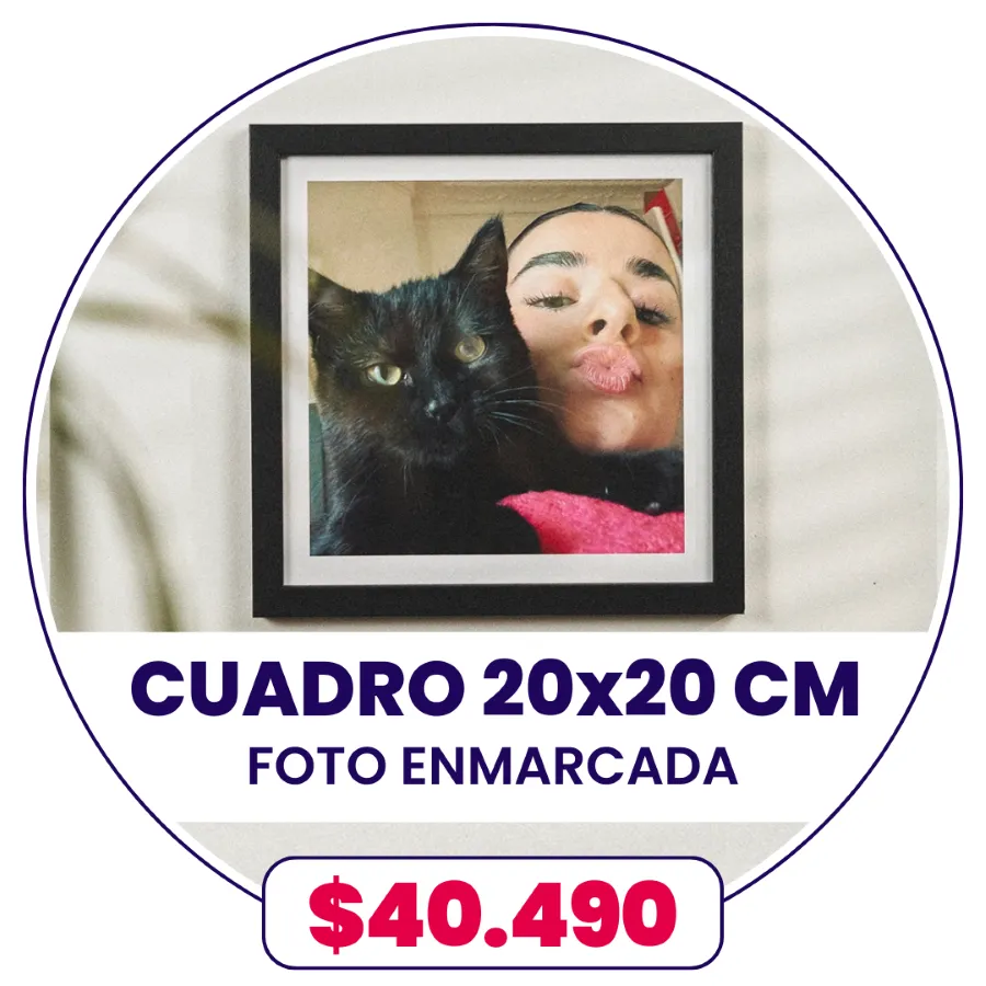 Cuadro con foto enmarcada 20x20 cm a $40.490