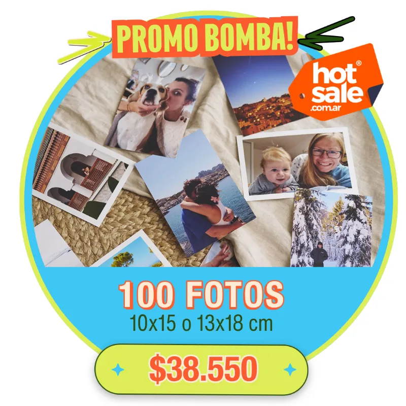BOMBA 100 Fotos 10x15 o 13x18 cm a $38.550