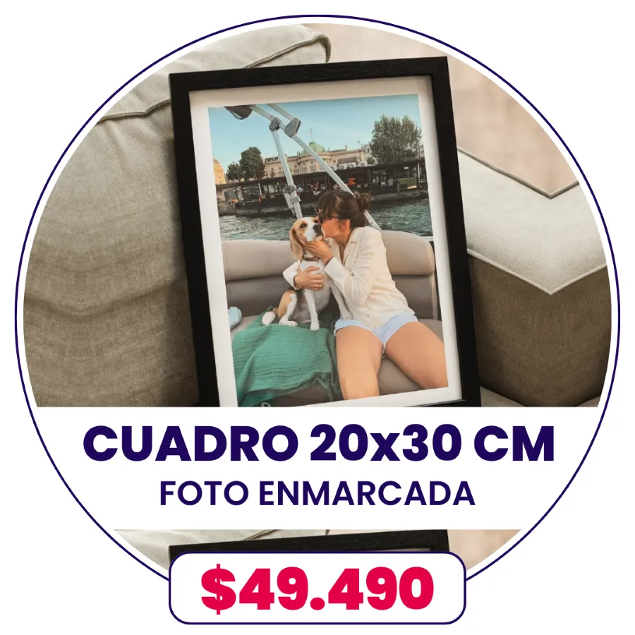 Cuadro con foto enmarcada 20x30 cm a $49.490
