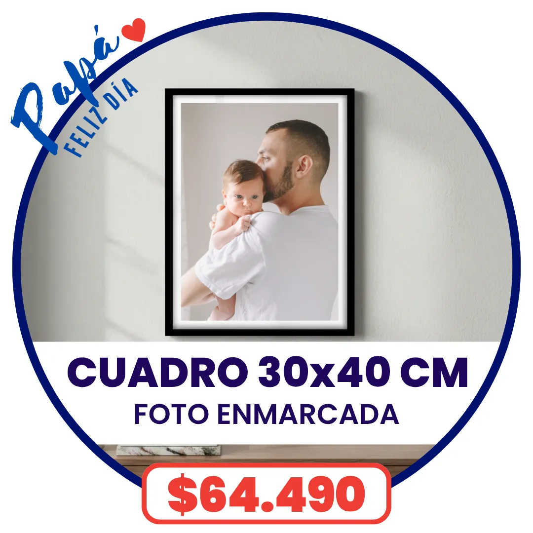 Cuadro con foto enmarcada 30x40 cm a $64.490