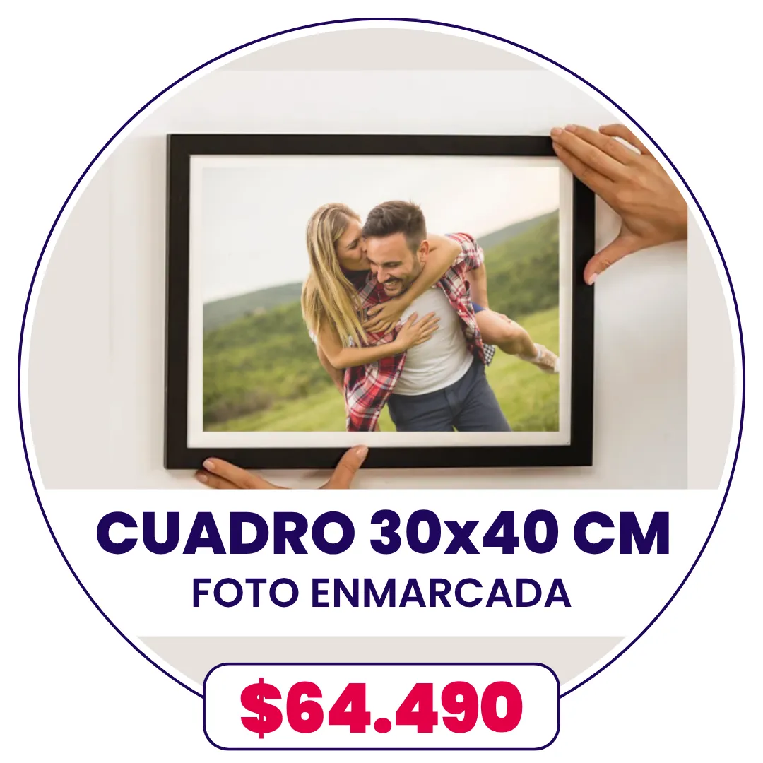 Cuadro con foto enmarcada 30x40 cm a $64.490