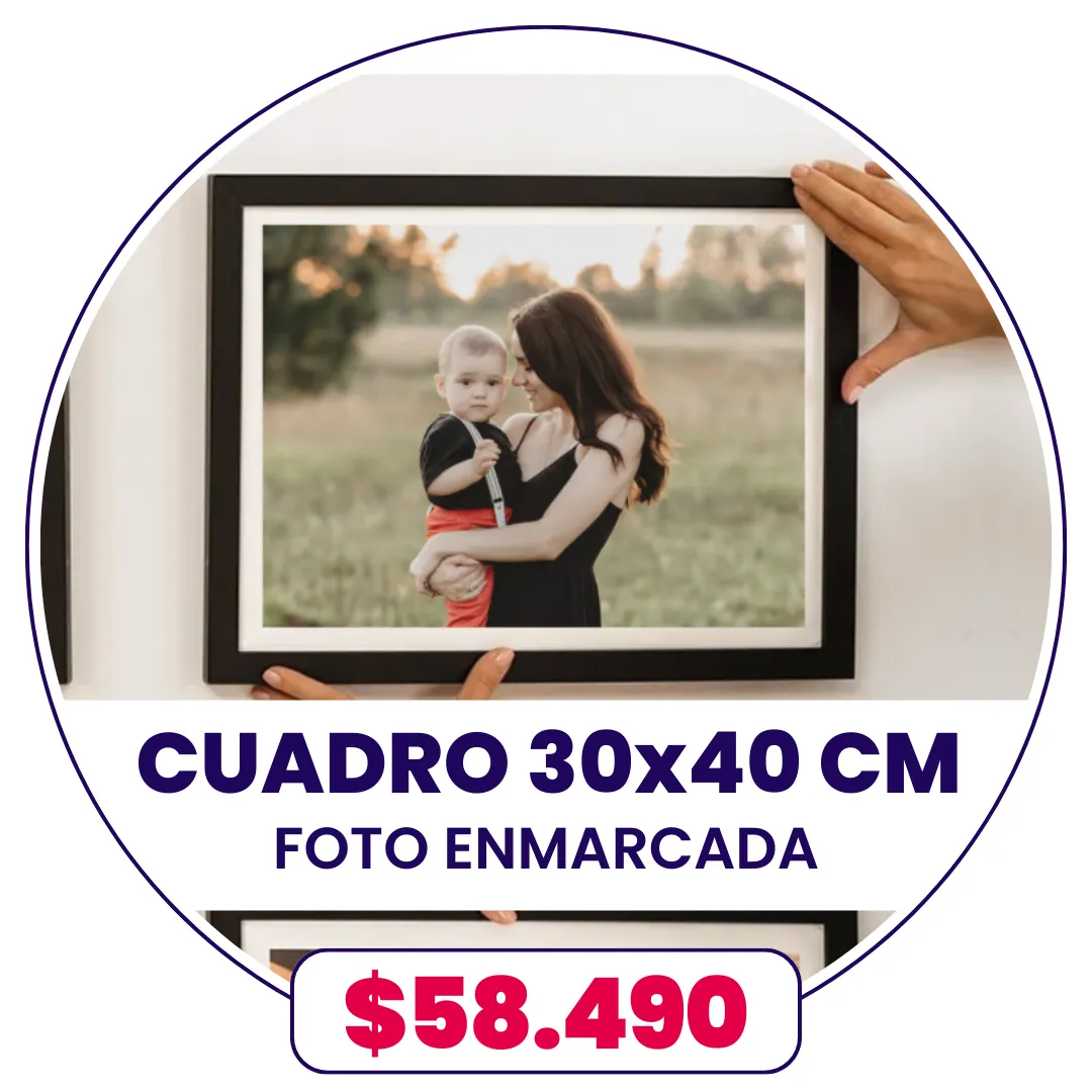 Cuadro con foto enmarcada 30x40 cm a $58.490
