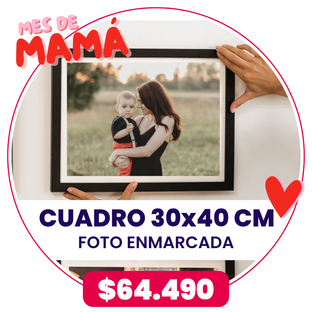 Cuadro con foto enmarcada 30x40 cm a $64.490