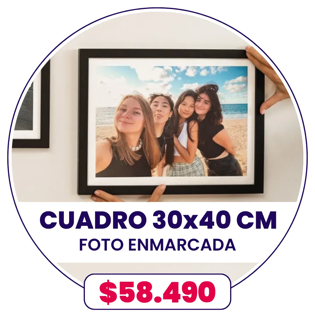 Cuadro con foto enmarcada 30x40 cm a $58.490