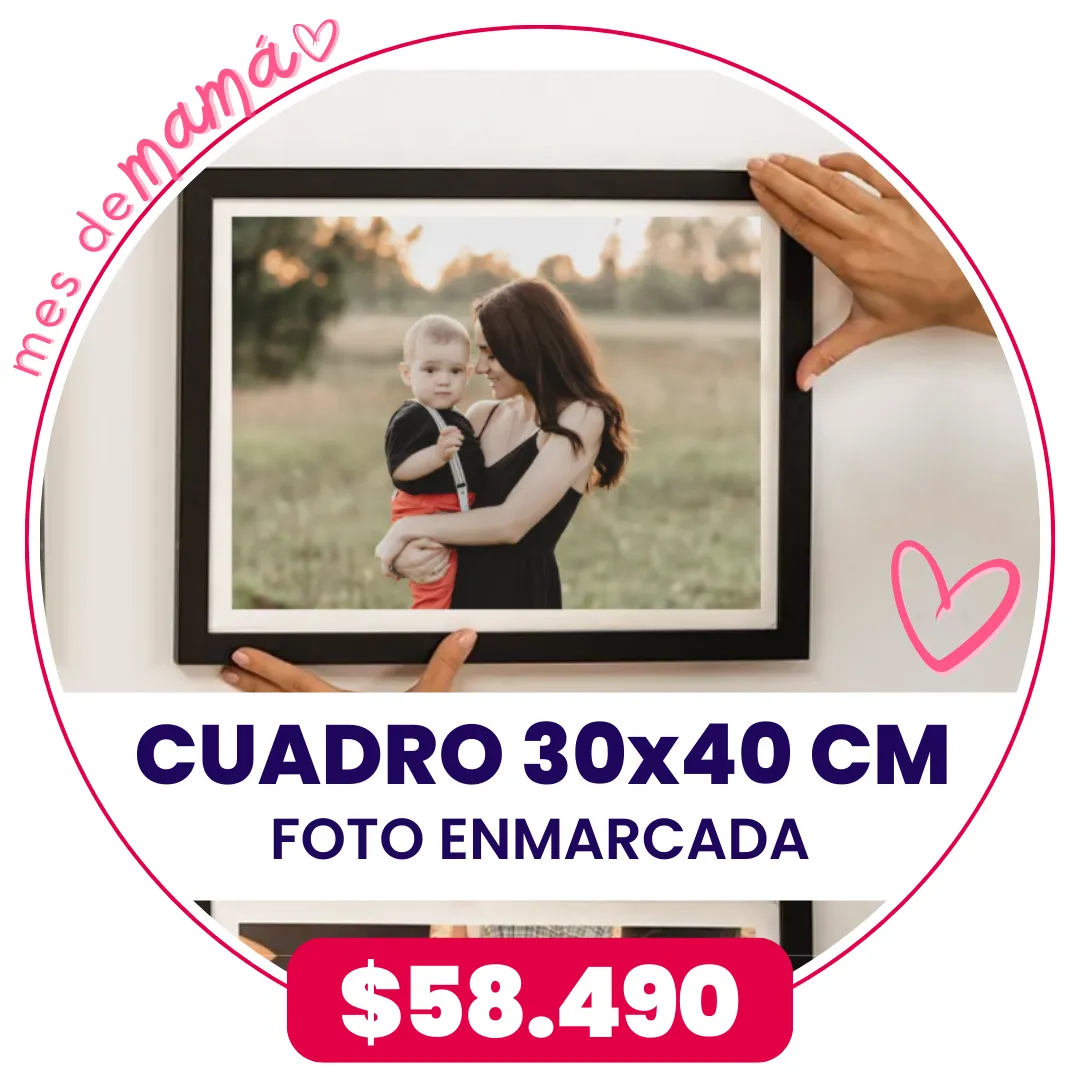 Cuadro con foto enmarcada 30x40 cm a $58.490