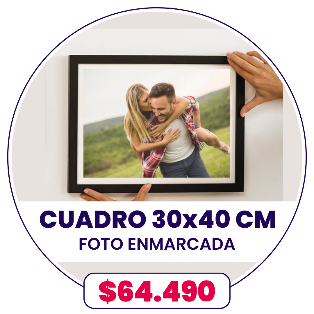 Cuadro con foto enmarcada 30x40 cm a $64.490