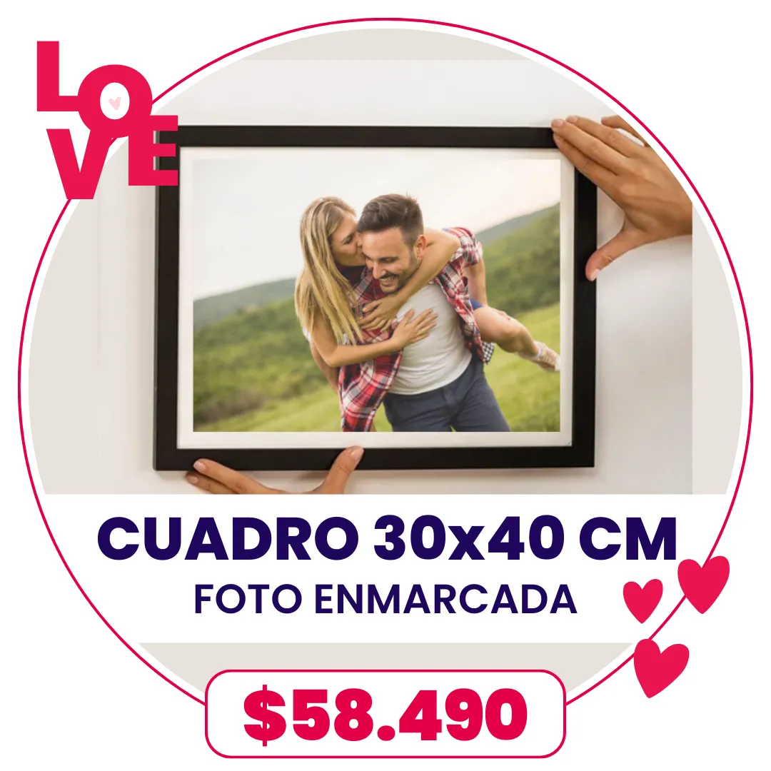 Cuadro con foto enmarcada 30x40 cm a $58.490