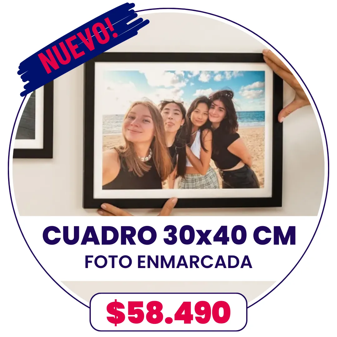 Cuadro con foto enmarcada 30x40 cm a $58.490