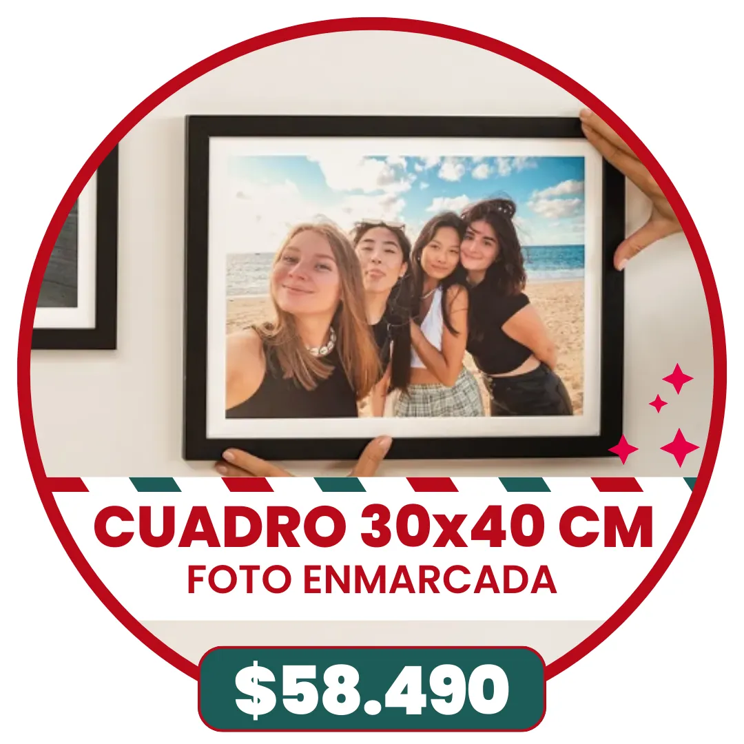 Cuadro con foto enmarcada 30x40 cm a $58.490