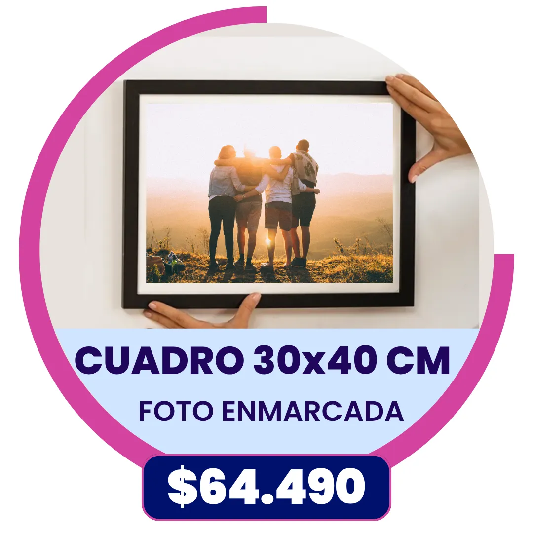 Cuadro con foto enmarcada 30x40 cm a $64.490