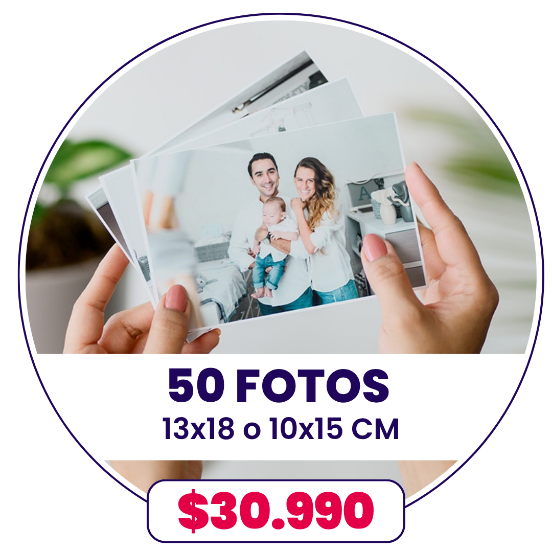 50 Fotos 10x15 o 13x18 cm a $30.990