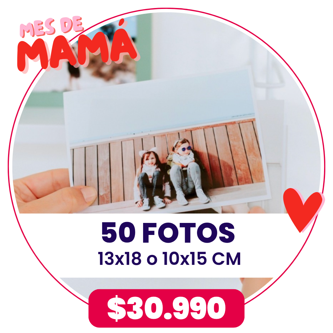 50 Fotos 10x15 o 13x18 cm a $30.990