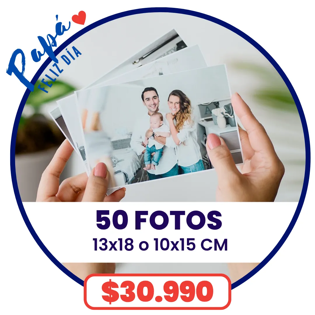 50 Fotos 10x15 o 13x18 cm a $30.990
