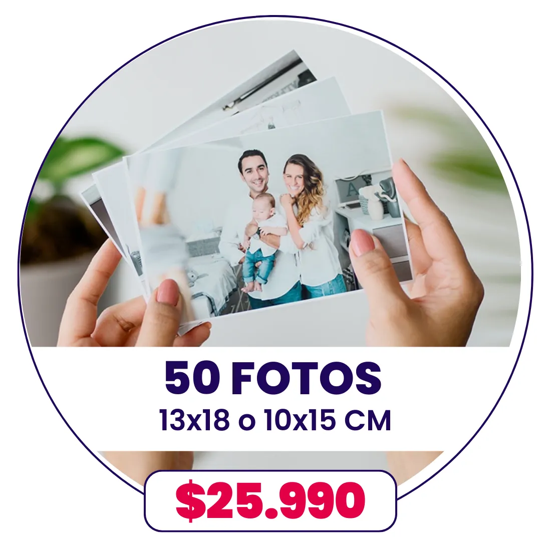 50 Fotos 10x15 o 13x18 cm a $25.990