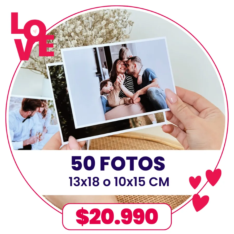 50 Fotos 10x15 o 13x18 cm a $20.990