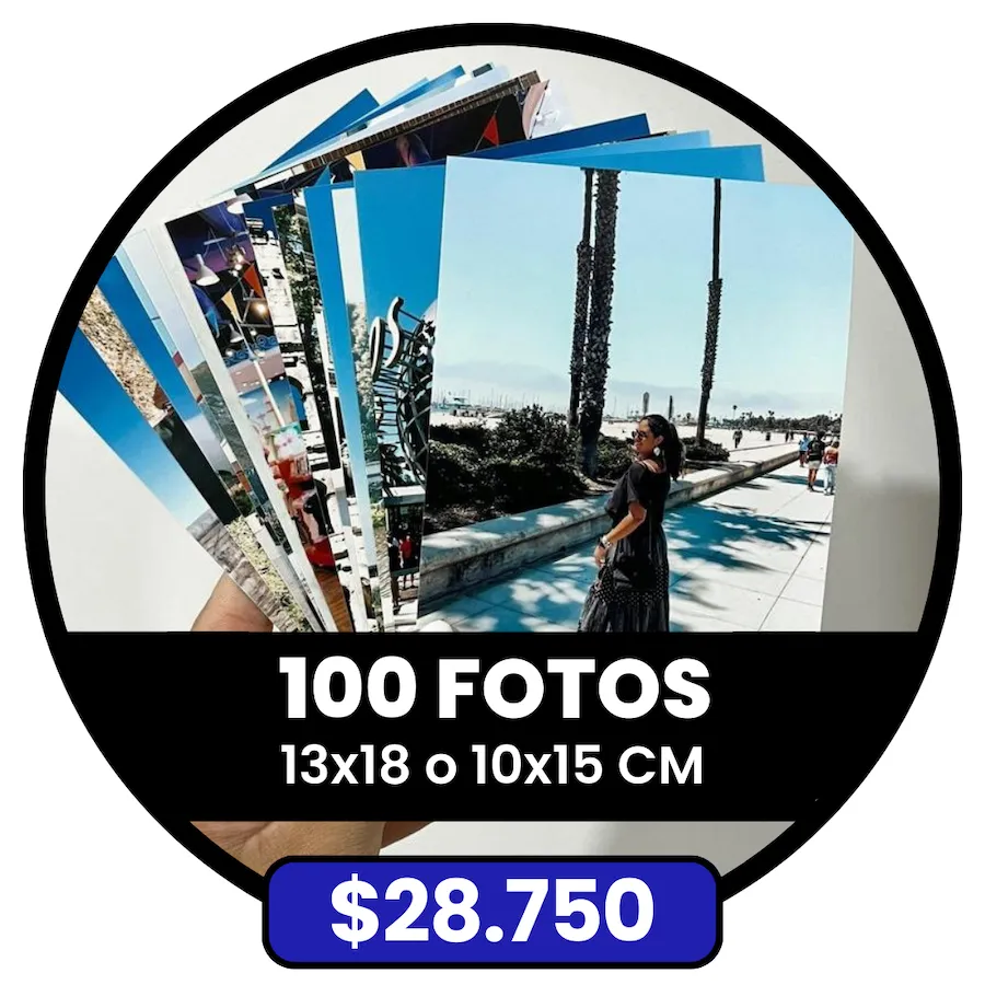100 Fotos 10x15 o 13x18 cm a $28.750