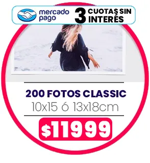 200 fotos de 13x18 o 10x15 a $11.999