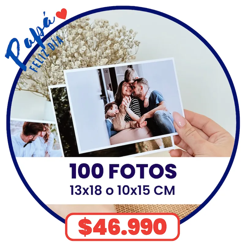 100 Fotos 10x15 o 13x18 cm a $46.990