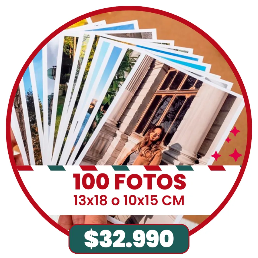 100 Fotos 10x15 o 13x18 cm a $32.990