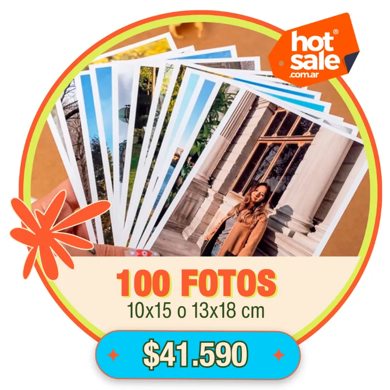 100 Fotos 10x15 o 13x18 cm a $41.590