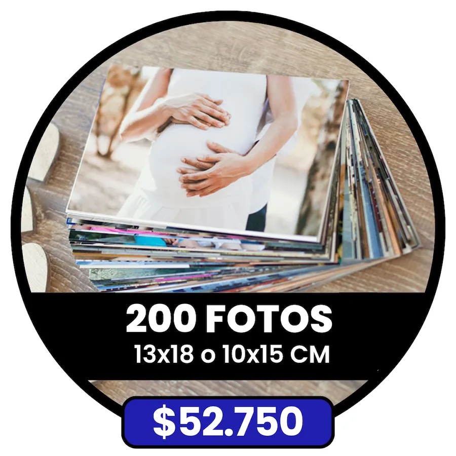 200 Fotos 10x15 o 13x18 cm a $52.750
